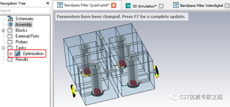 如何通過CST中濾波器的3D模型進入到FD3D界面？